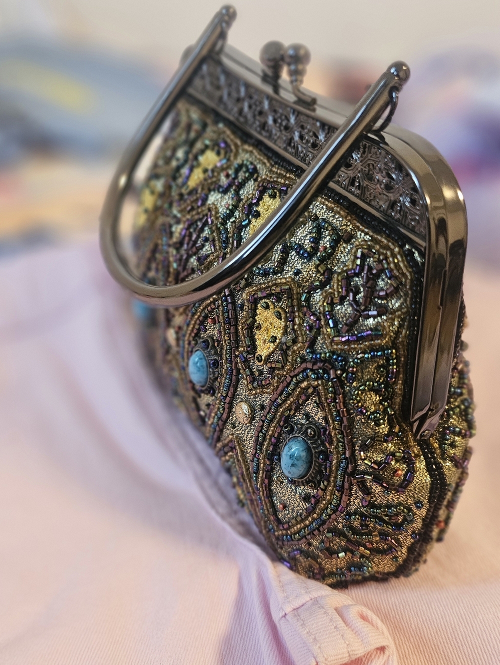✨ Vintage Beaded Clutch Evening Bag – Unique Statement Piece ✨